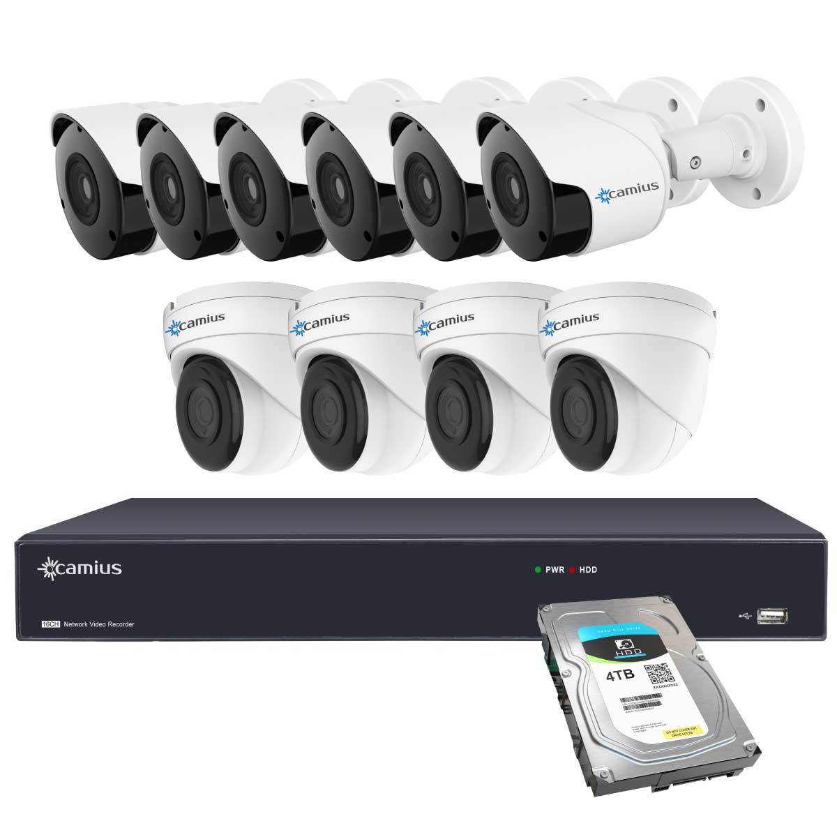 TMEZON 1080P CCTV Camera System 16CH 1080N Lite Surveillance DVR Video Recorder, 16x HD 1920TVL 2.0MP 24leds Indoor Outdoor IR Night IP66 Weatherproof Security System