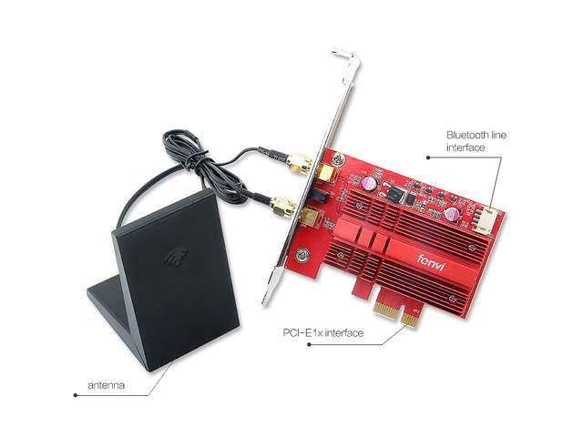 Fenvi FV-2030T Wireless Dual Band AC2030 PCI Express Intel 9260 Wifi Adapter For Desktop PC, 1730Mbps (5GHz) + 300Mbps (2.4GHz), Bluetooth 5.0, IEEE 802.11ac, Windows 10, Support MU-MIMO, 9260NGW Card