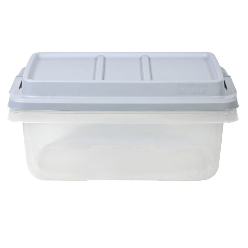 Hefty 18qt Plastic Storage Bin with Gray HI-RISE Stackable Lid