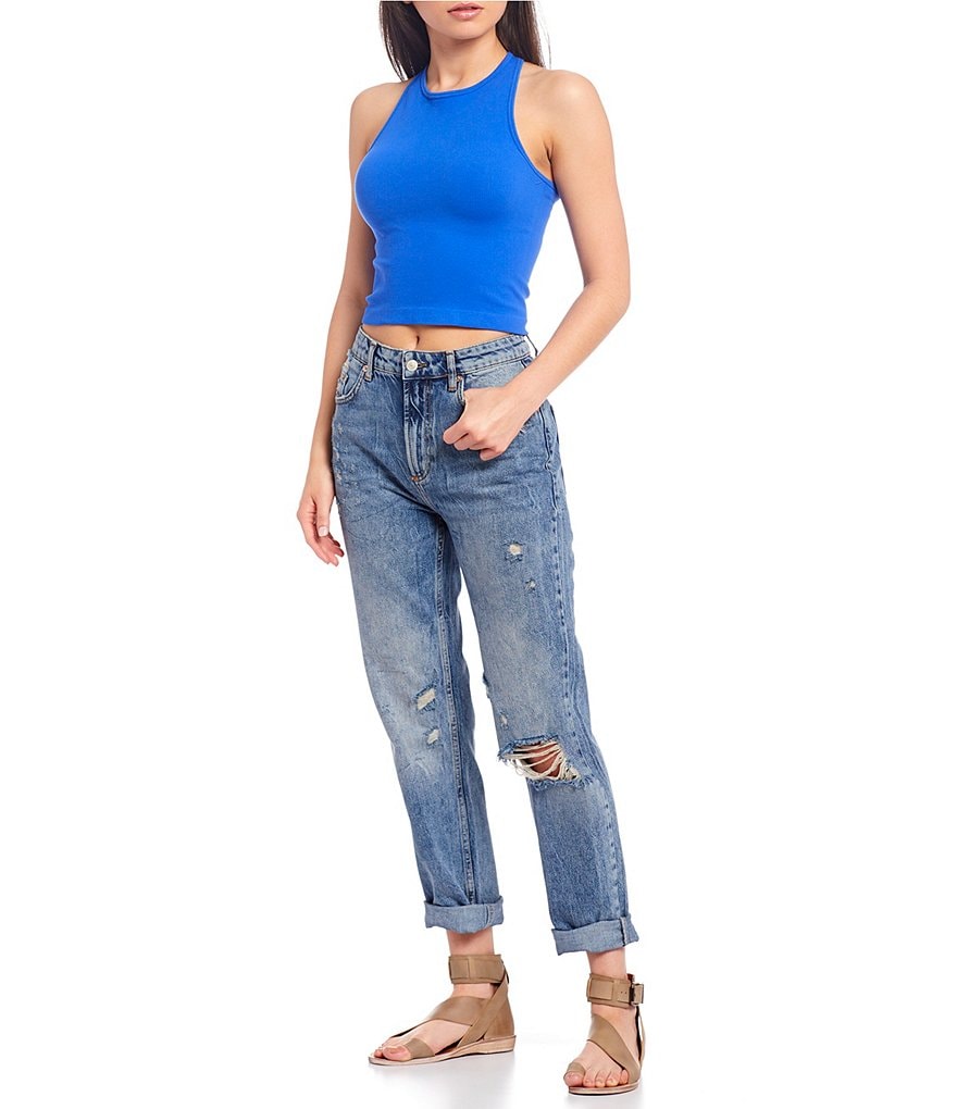 Free People Haley Racerback Cropped Knit Tank