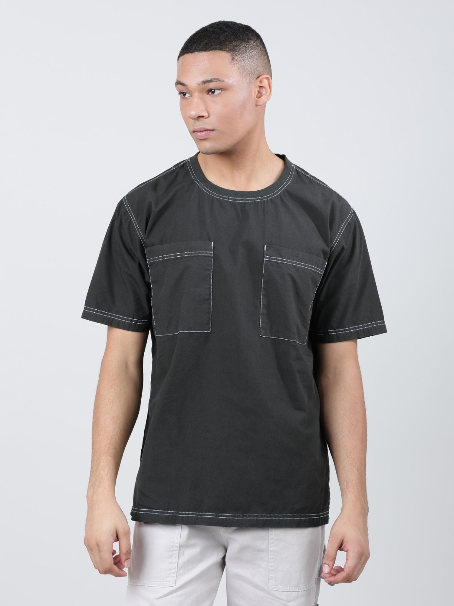 Bene Kleed Alpine Green Relaxed Fit Cotton Crew T-Shirt