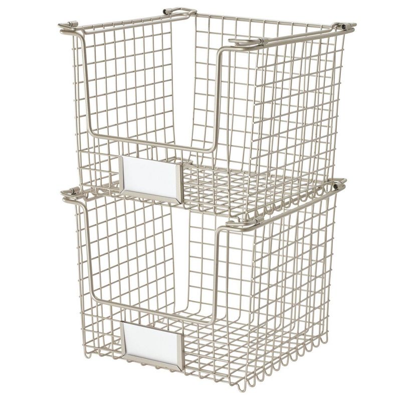 iDESIGN 10"x10"x7.75" Classico Stackable Basket Silver