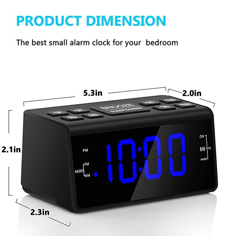 Clock Clocks for Bedrooms with AMFM RadioDimmerSnoozeBattery Backup