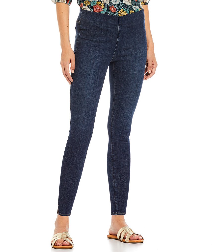 NYDJ Super Skinny Stretch Denim Pull-On Side Slit Hem Jeans