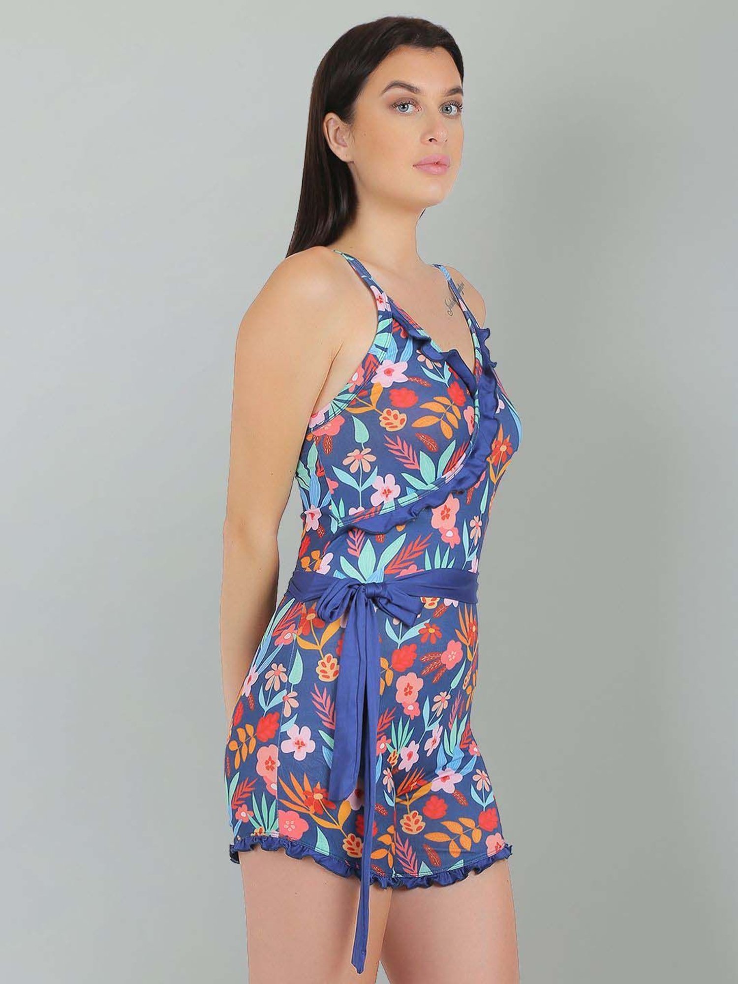 N-Gal Blue Printed Swimsuit