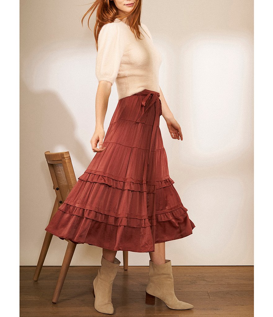 A Loves A Round Neck Long Bishop Sleeve Rib Knit Sweater