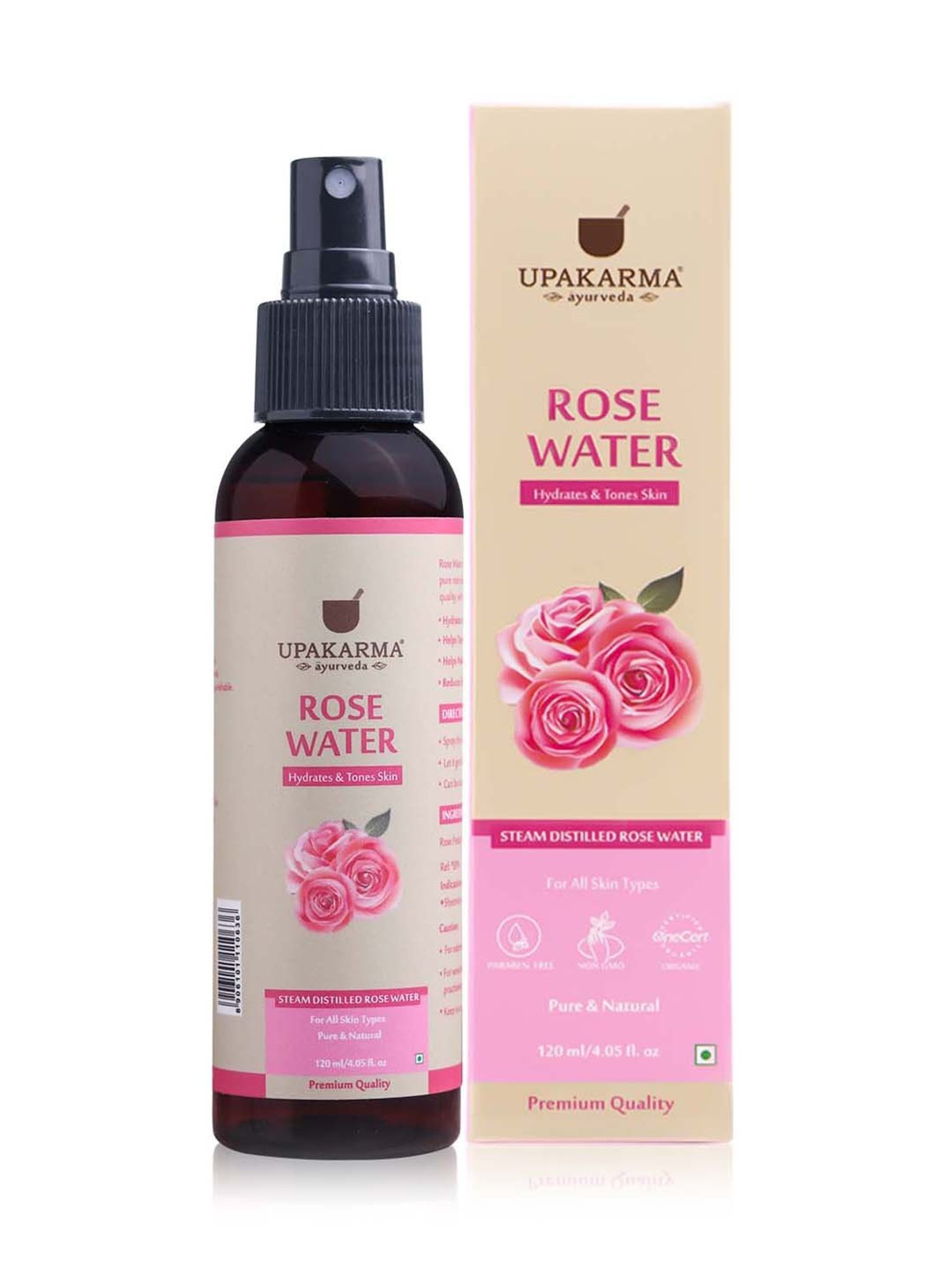 UPAKARMA Ayurveda Rose Water Spray - 120 ml