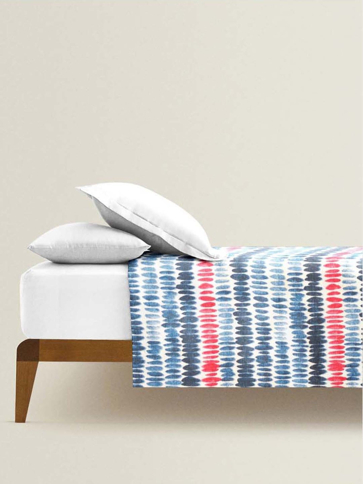 The Baby Atelier Red & Blue Brushstrokes Organic Junior Queen Bed Cover