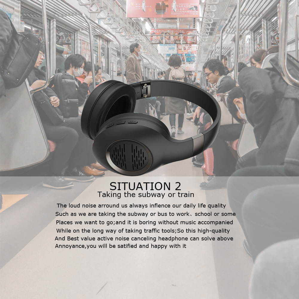 Premium Quality Hifi ANC Audio Sans Fil Casque Headsets Noise Cancelling Over Ear Wireless Bluetooth Headphones Head Phones