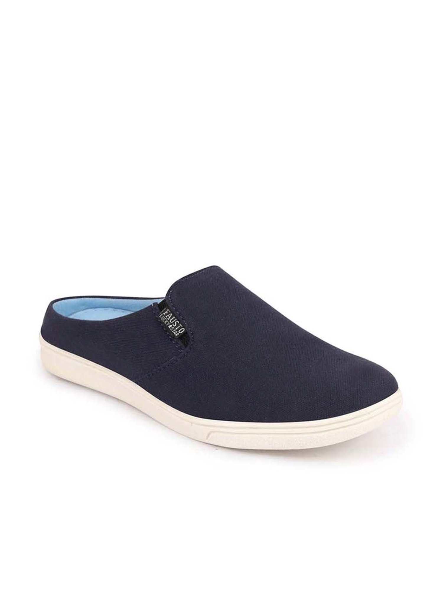 Fausto Men's Navy Mule Shoes