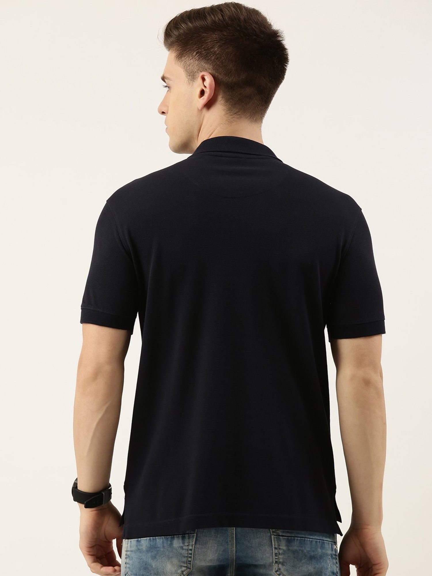 IVOC Navy Regular Fit Cotton Polo T-Shirt
