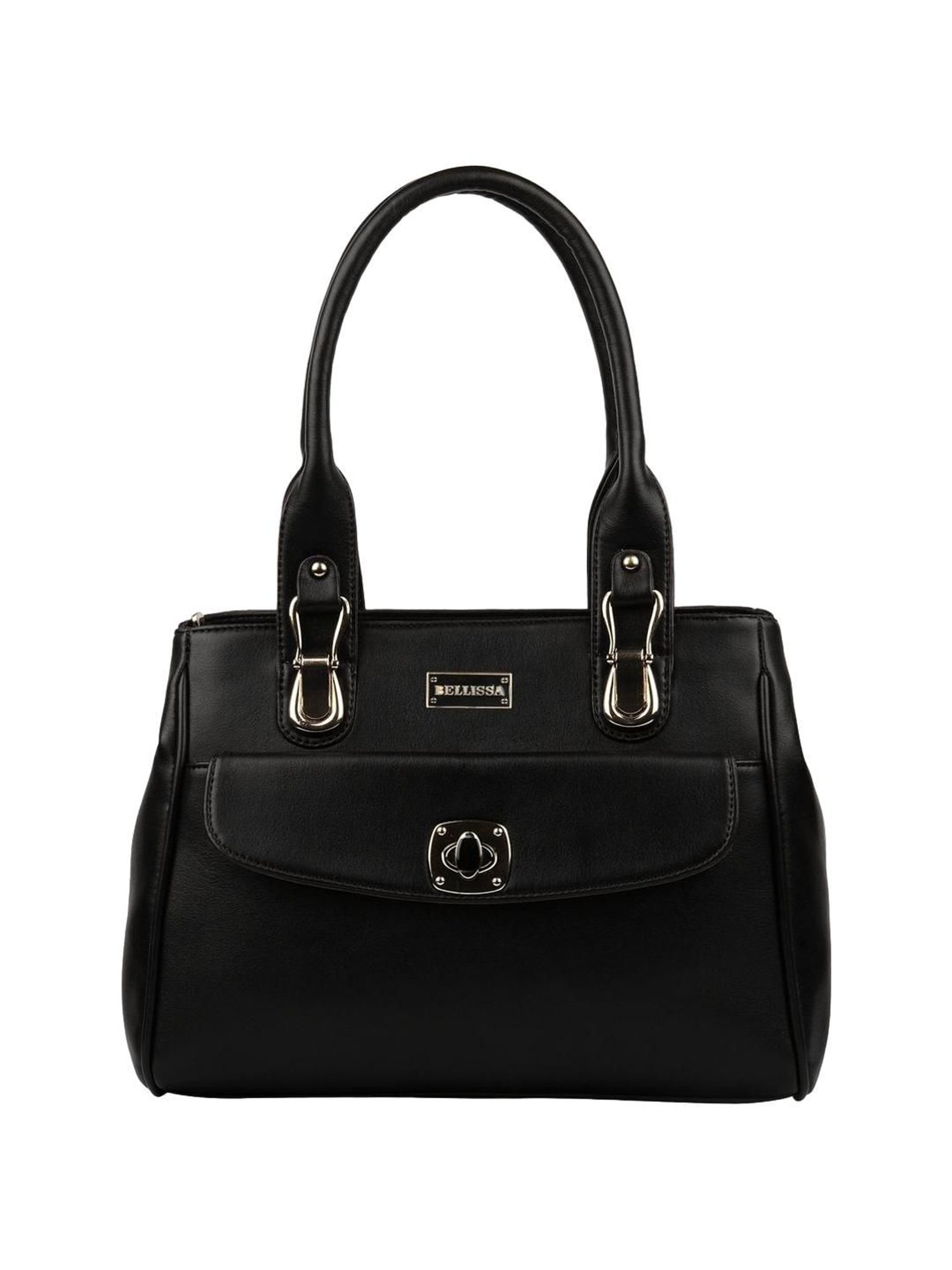 Bellissa Black Solid Medium Shoulder Handbag