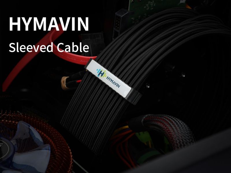 PSU Extension cable,HYMAVIN PSU Sleeved Cable, 16AWG White Braided ATX EPS PCI-E Extension Cable Kit with Combs for CPU GPU Power Supply Unit 30CM,4 + 4 pin, 6 + 2 pin, 24 pin ATX extension,White