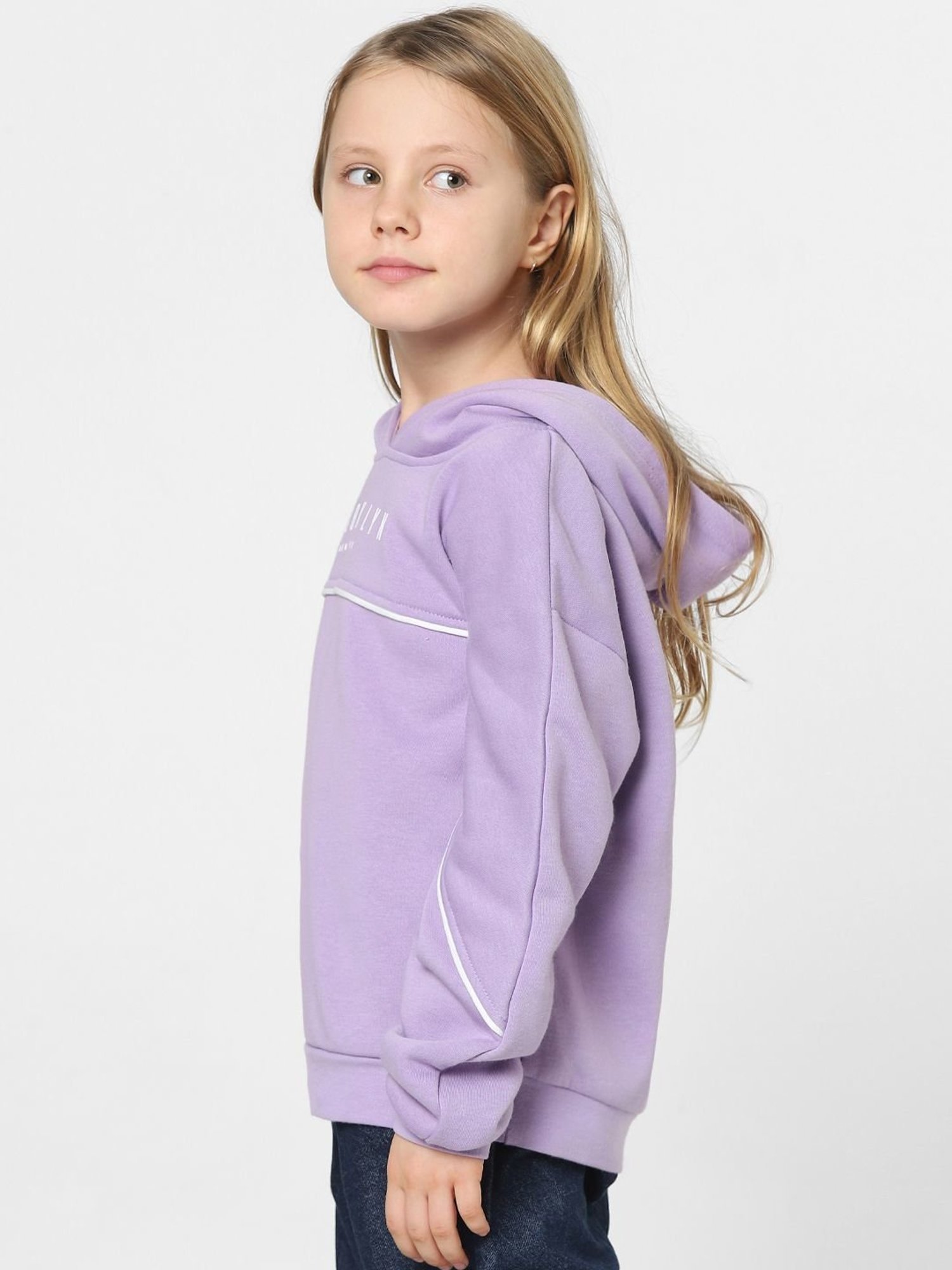 KIDS ONLY Purple & White Printed Full Sleeves Sweatshirt