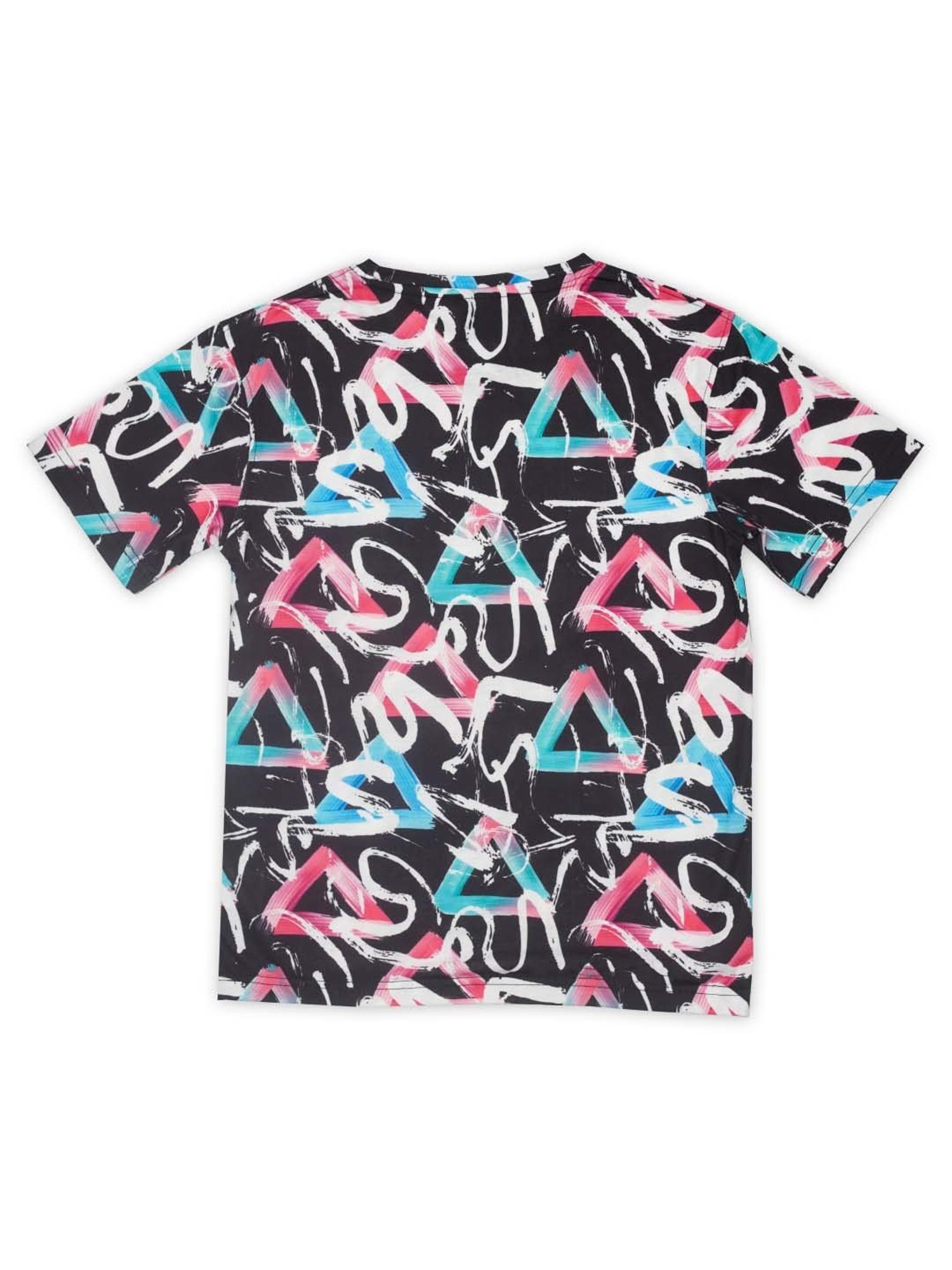 Cavio Kids Black & Blue Cotton Printed T-Shirt