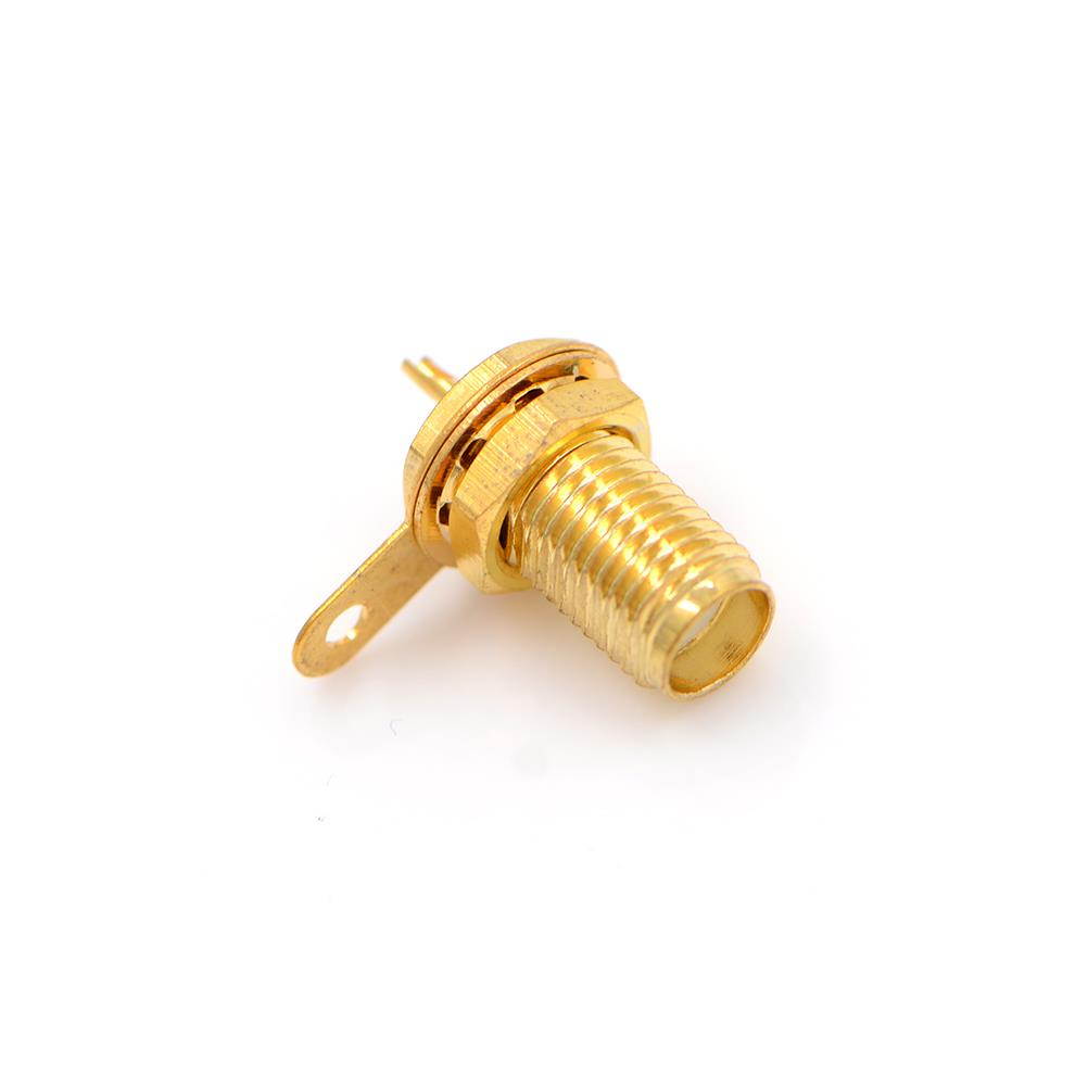 Newest 1pcs Brass SMA-KY RF Connector SMA Female Socket Jack Panel Mount with Nut Bulkhead Handle Straight Solder RF Connector