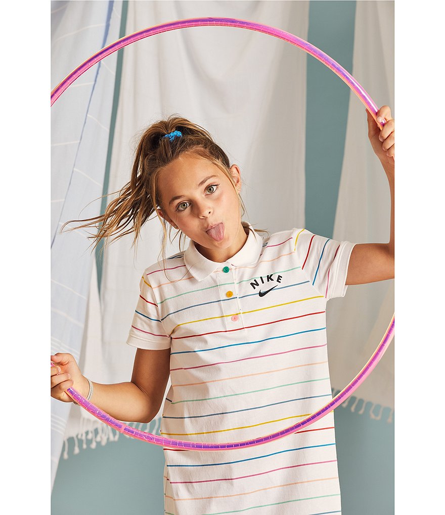 Nike Big Girls 7-16 Stripe Polo Shirtdress