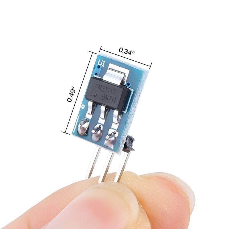 Buck Converter,  5PCS AMS1117-3.3V Voltage Regulator DC to DC Step-Down Power Supply Module 3 Pins 4.75V-12V to 3.3V Voltage Linear Regulator Stabilizer Step Down Buck Module 800mA