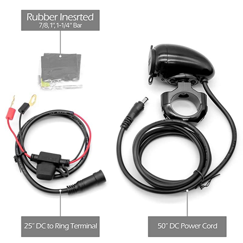 Waterproof SAE to USB Charger Adapter Kit Cable 21A Hidden LED Digital Voltmeter wPower Switch SAE Quick Disconnector 781 18 Motorcycle ATV UTV for Smart Phone GPS Tablet