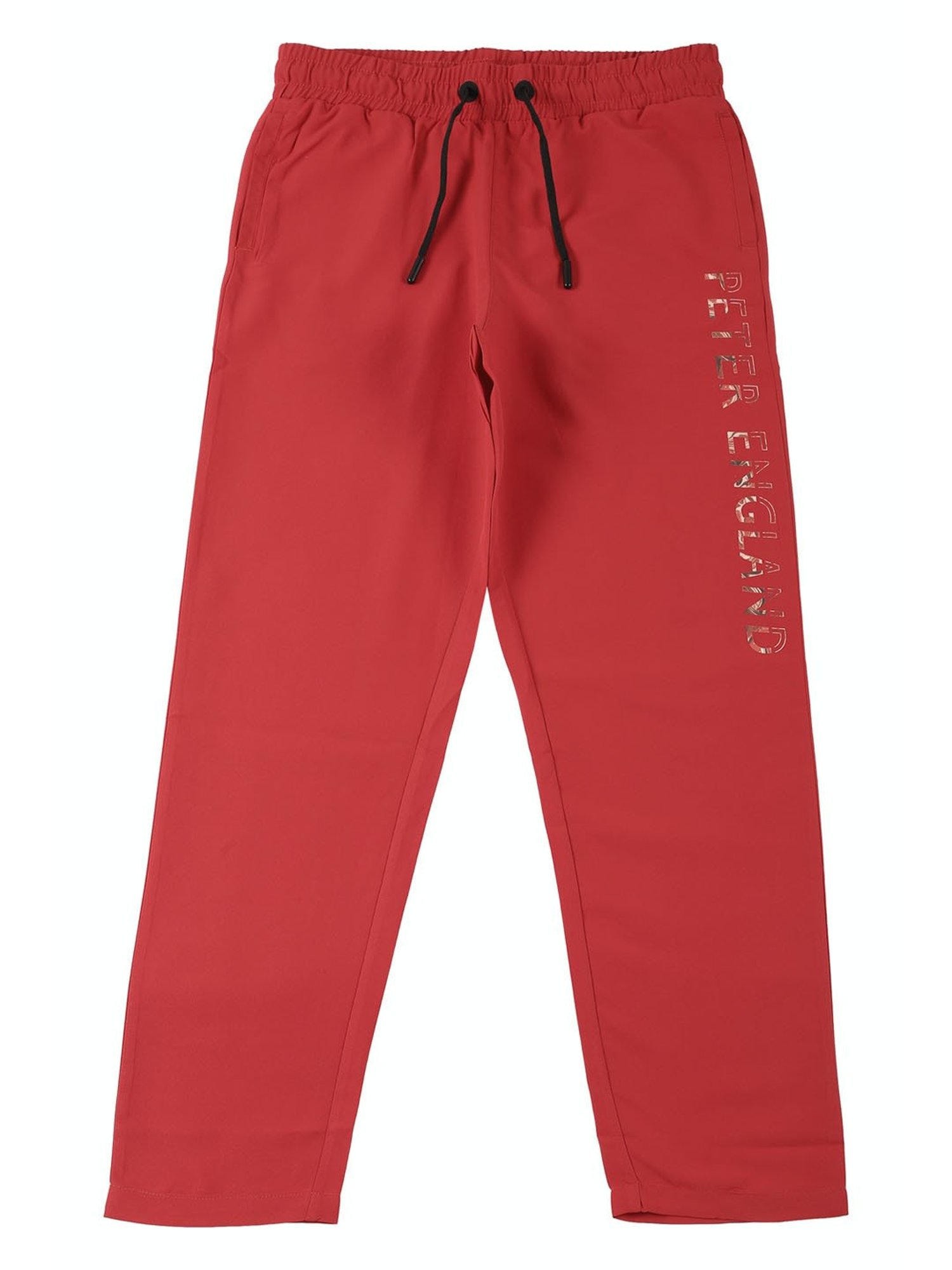 Peter England Boys Red Solid Trackpants