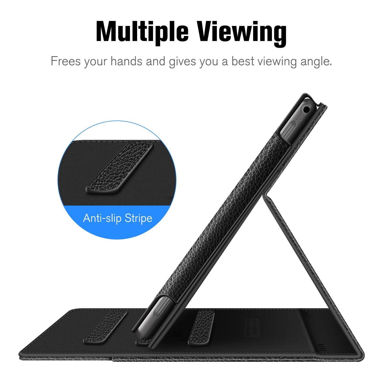 Fintie Case for VANKYO MatrixPad S10 10 inch Tablet - [Hands Free] Multiple Angle Viewing Folio Smart Stand Cover with Pocket for MatrixPad S10 10.1" HD Android Tablet (Black)