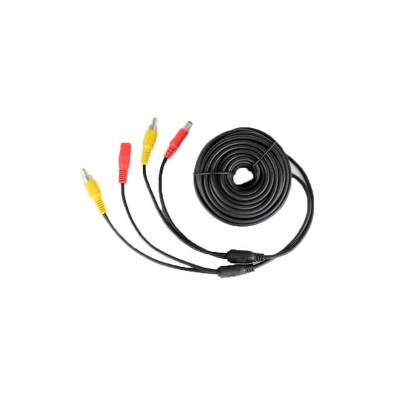 RCA Plug DC 2.1 5.5 MM Power Video AV Extension Cord Cable for CCTV Security Car Tuck Bus Trailer Reverse Parking Reverse Camera 15 Meters 59ft