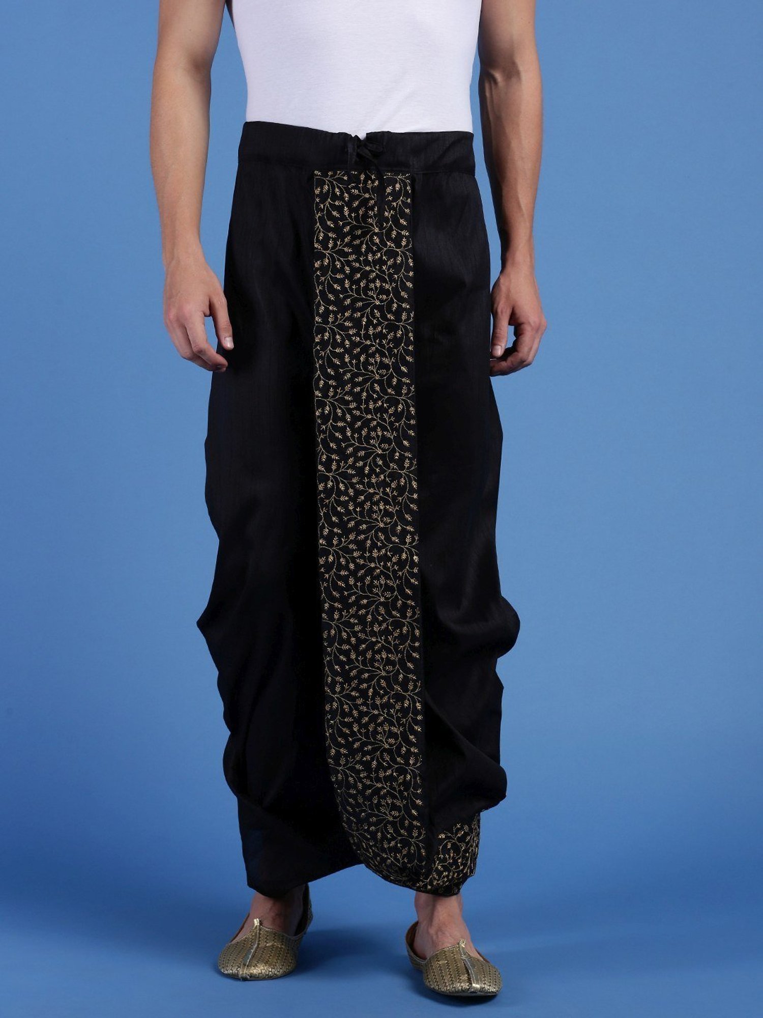 Sanwara Black Regular Fit Embroidered Dhotis