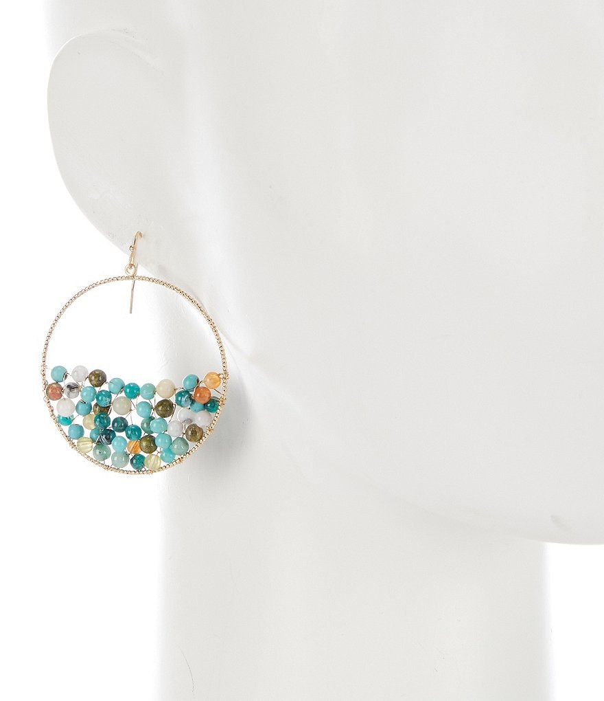 Southern Living Half Beaded Hoop Earrings