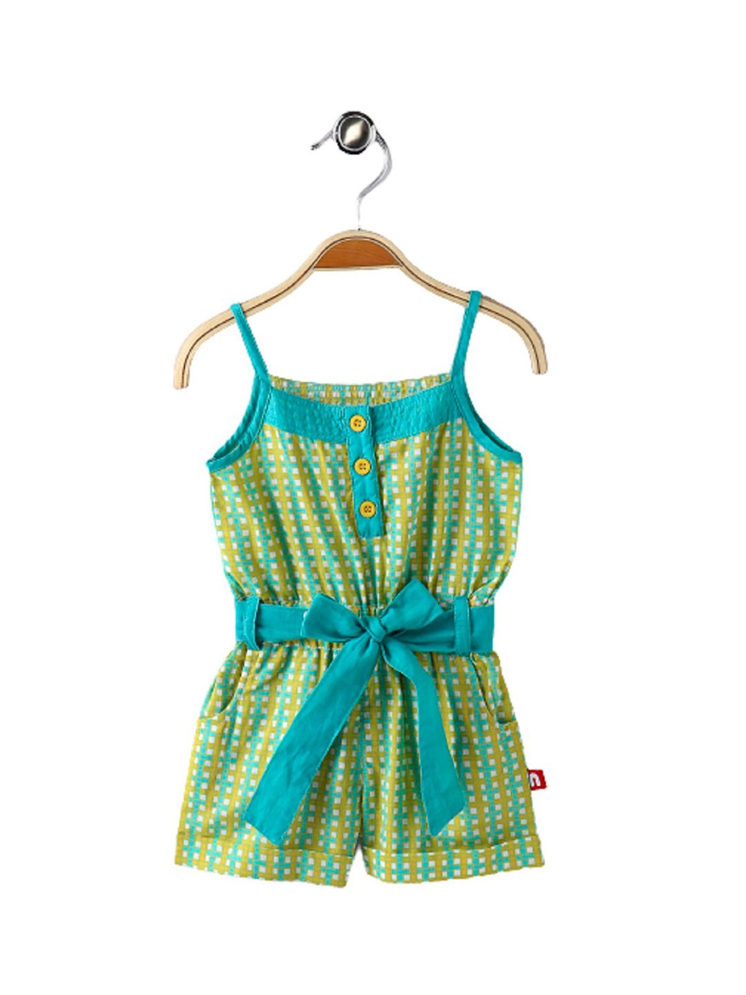 Budding Bees Kids Blue Ombre Jumpsuit with Attached Bow
