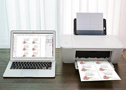 Laser Printer Blank Perforated Cards 6 up per Page, for School registration cards, Flower Delivery Cards, Inventory Tags, Wedding Response Cards, RSVP Cards, Trip Tickets, ETC, 1200 White Cards
