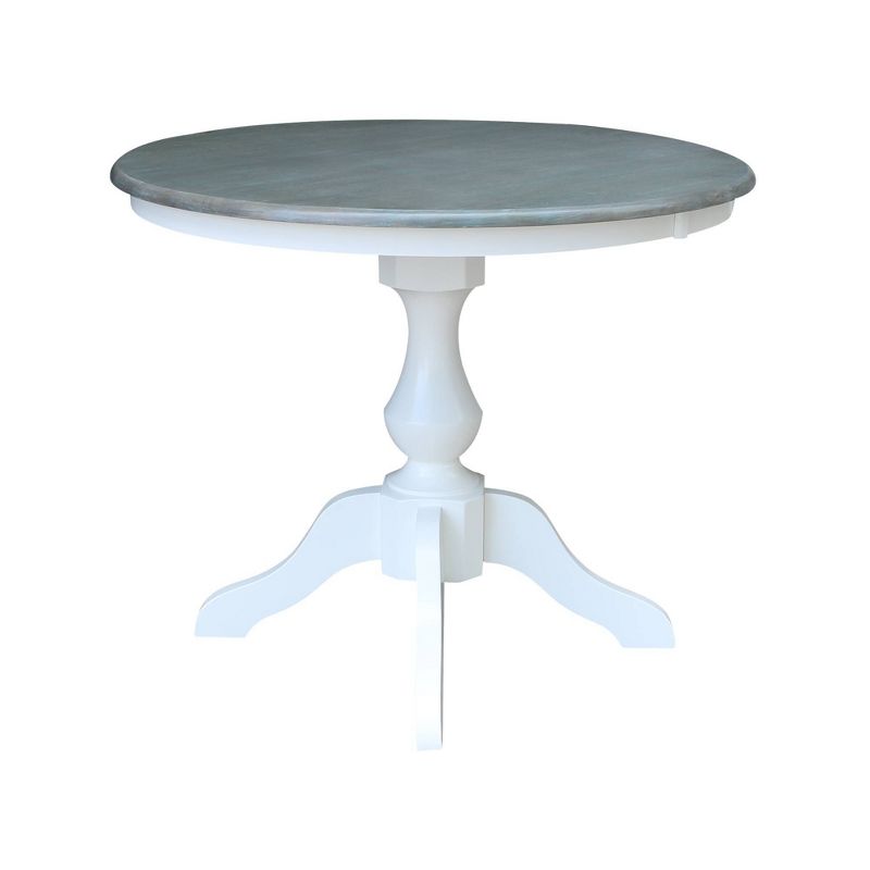 36" Round Top Dining Table White/Heather Gray - International Concepts