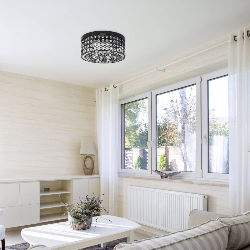 12" Round Elipse Restoration Flushmount Pendant Bronze - Elegant Designs