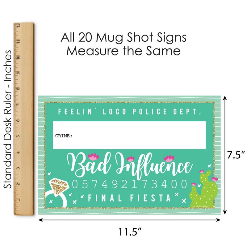 Big Dot of Happiness Final Fiesta - Last Fiesta Bachelorette Party Mug Shots - Photo Booth Props Kit - 20 Count