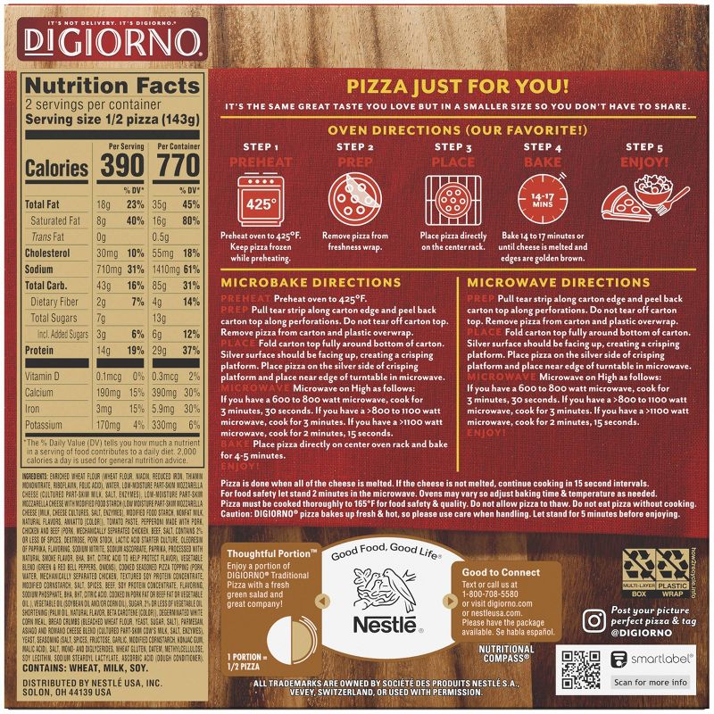 DiGiorno Traditional Crust Supreme Frozen Pizza - 10oz