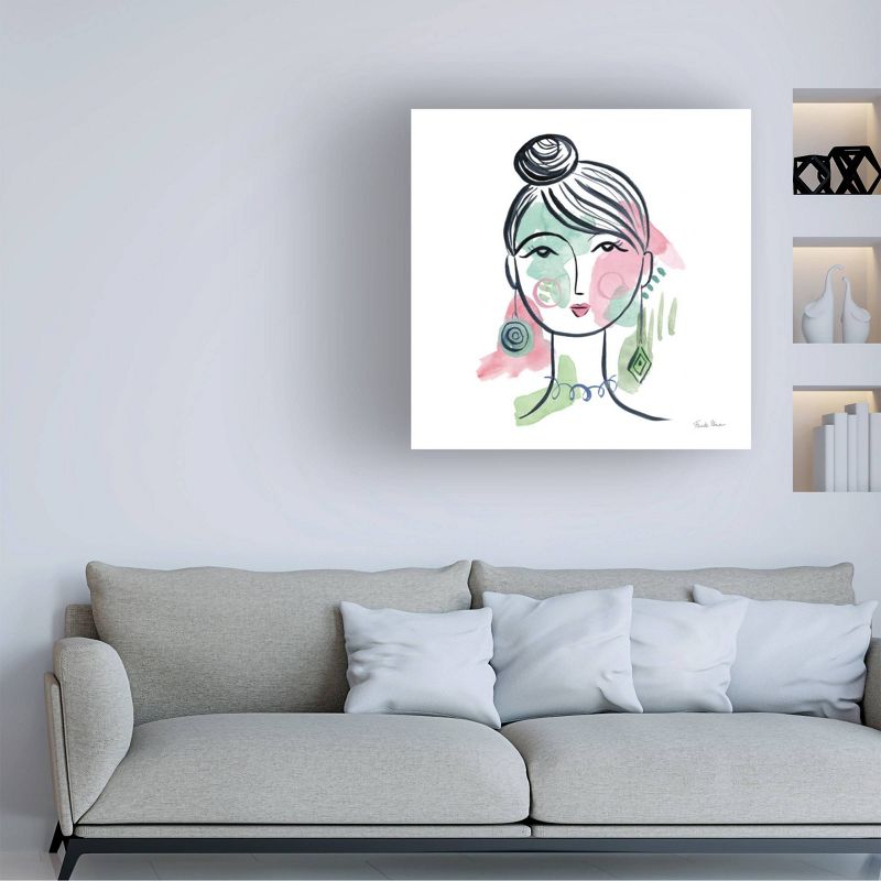 18" x 18" Farida Zaman 'Pretty Faces IV' Unframed Wall Canvas - Trademark Fine Art