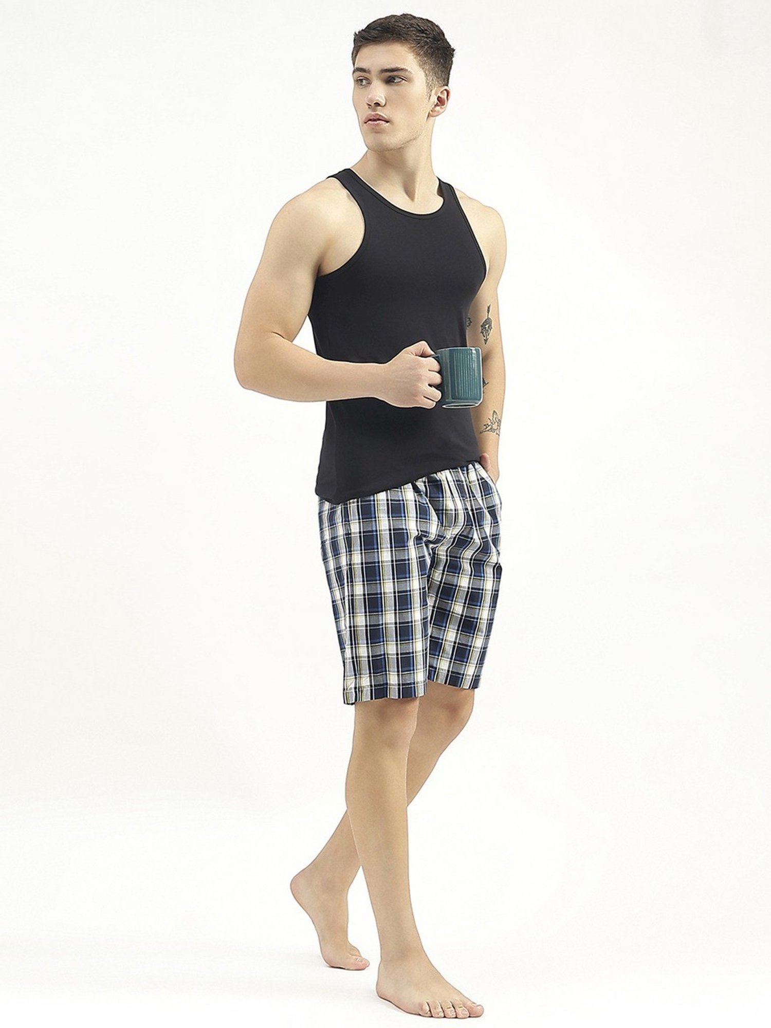 United Colors Of Benetton Multicolored Regular Fit Checks Swim Shorts