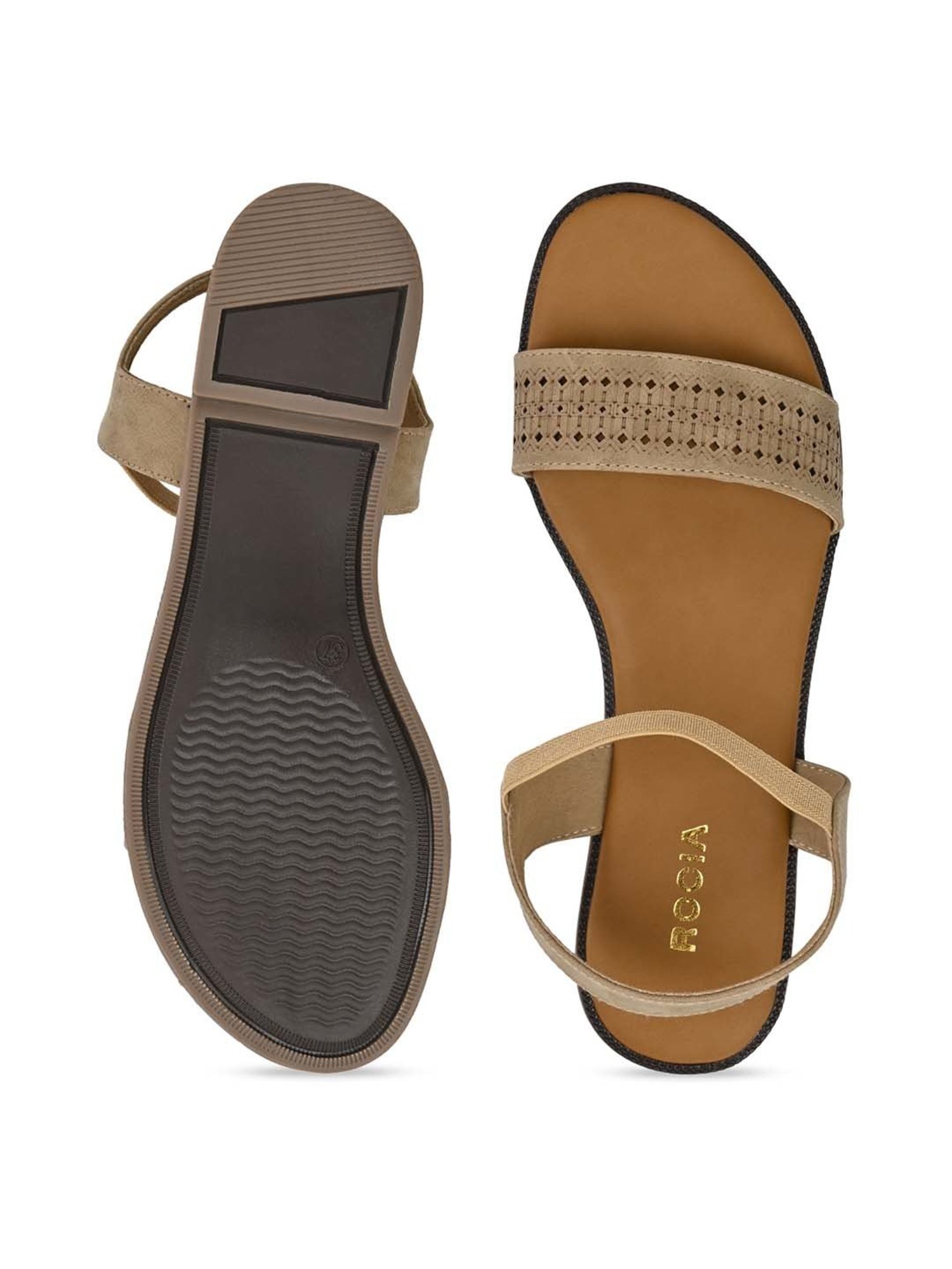 Rocia by Regal Women's Beige Ankle Strap Sandals