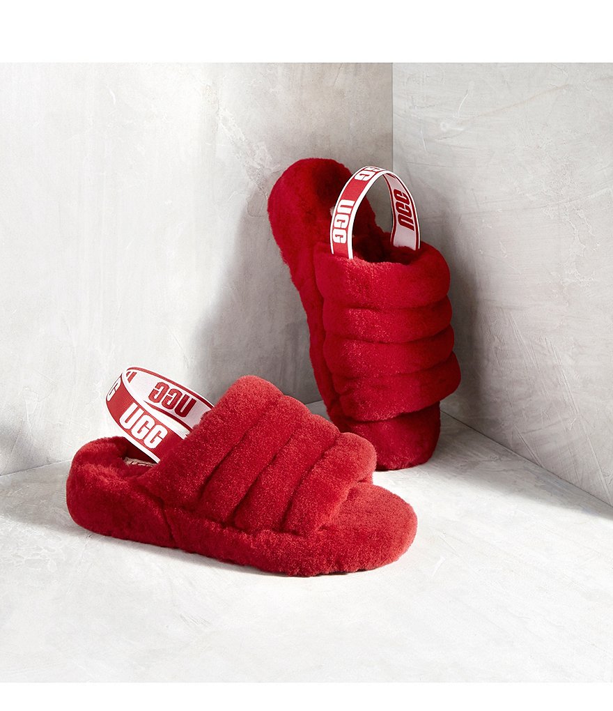 UGG&reg; Logo Fluff Yeah Fur Slides