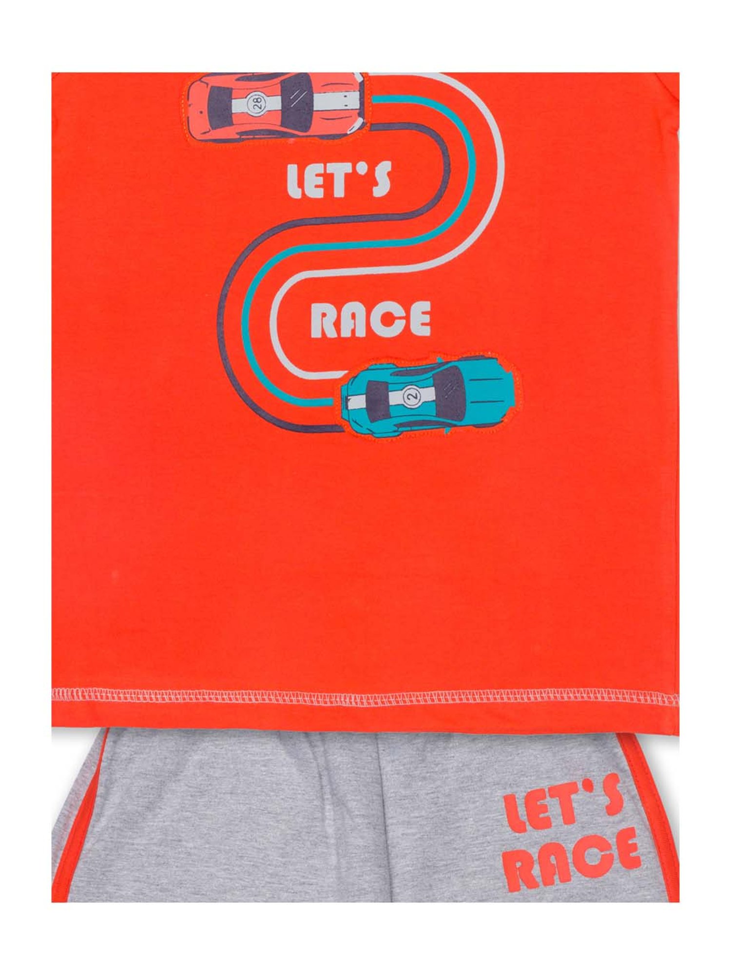 Todd N Teen Kids Red Cotton Printed T-Shirt & Joggers