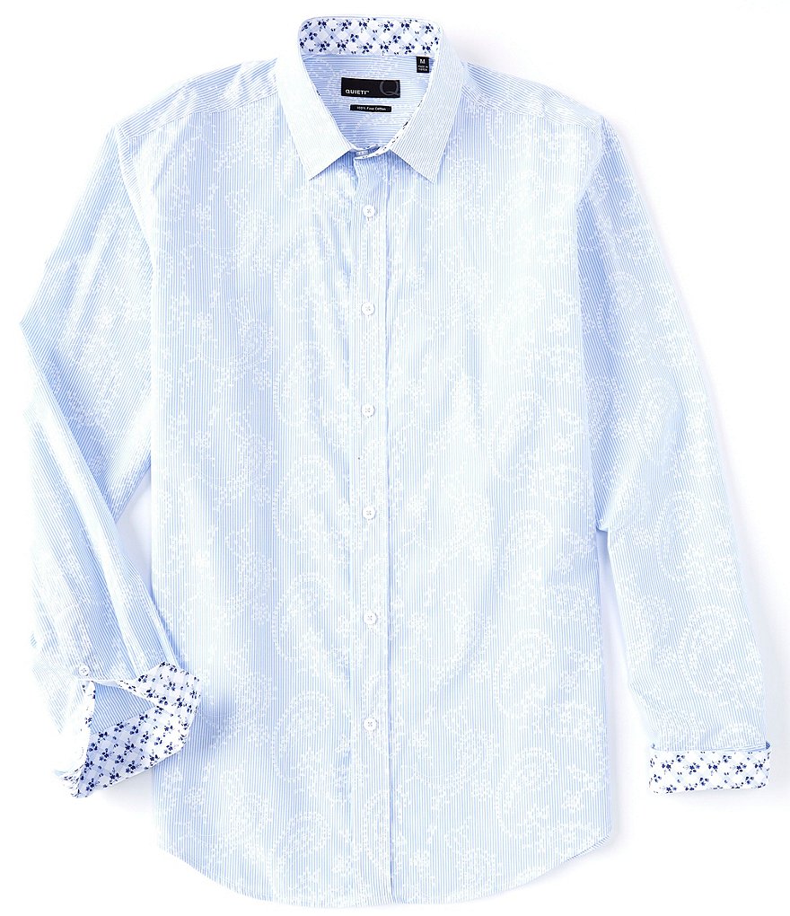 Quieti Vertical Stripe Long-Sleeve Woven Shirt