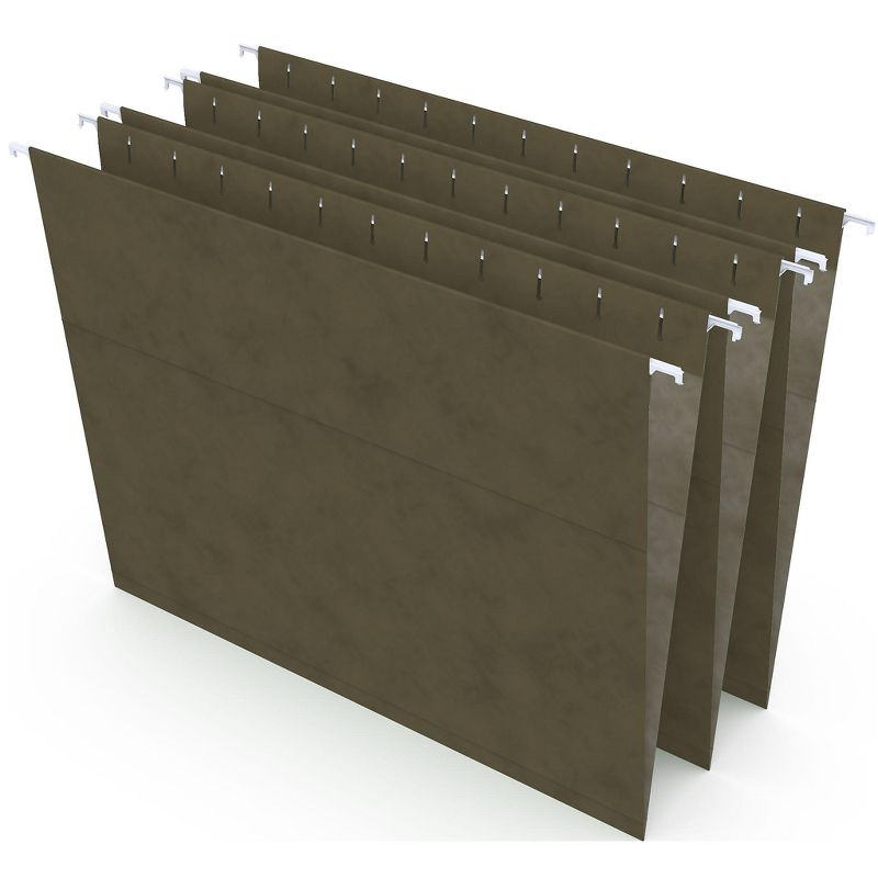 MyOfficeInnovations Hanging File Folders 5-Tab Letter Standard Green 50/Box (266262) 