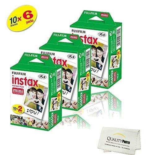 Fujifilm INSTAX Mini Instant Film 6 Pack = 60 SHEETS (White) For Fujifilm Mini 8 and Mini 9 Cameras