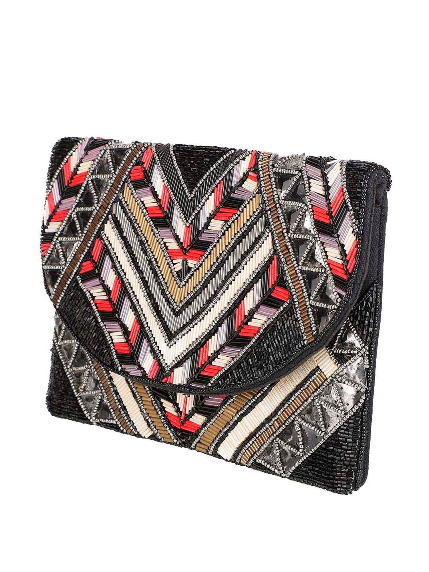 Aditi Wasan Black Fabric Envelope Clutch