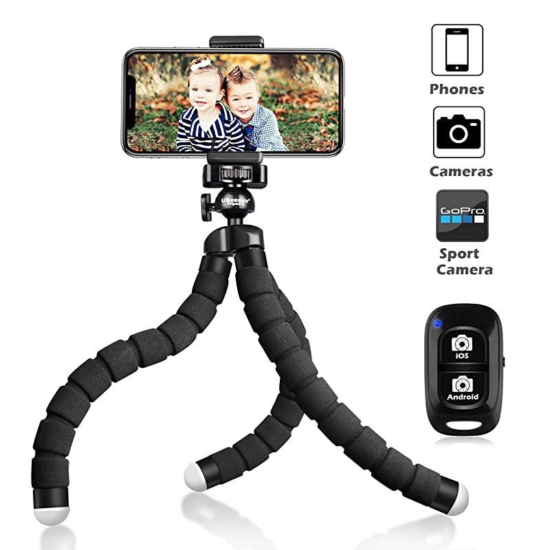 Tripod S Premium Phone Tripod Flexible Tripod with Wireless Remote Shutter Compatible with iPhoneAndroid Samsung Mini Tripod Stand Holder for Camera GoProMobile Cell Phone Upgraded