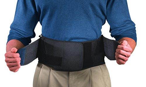 Mueller 64179 Lumbar Support Back Brace with Removable Pad, Regular(28 - 50 waist), Black