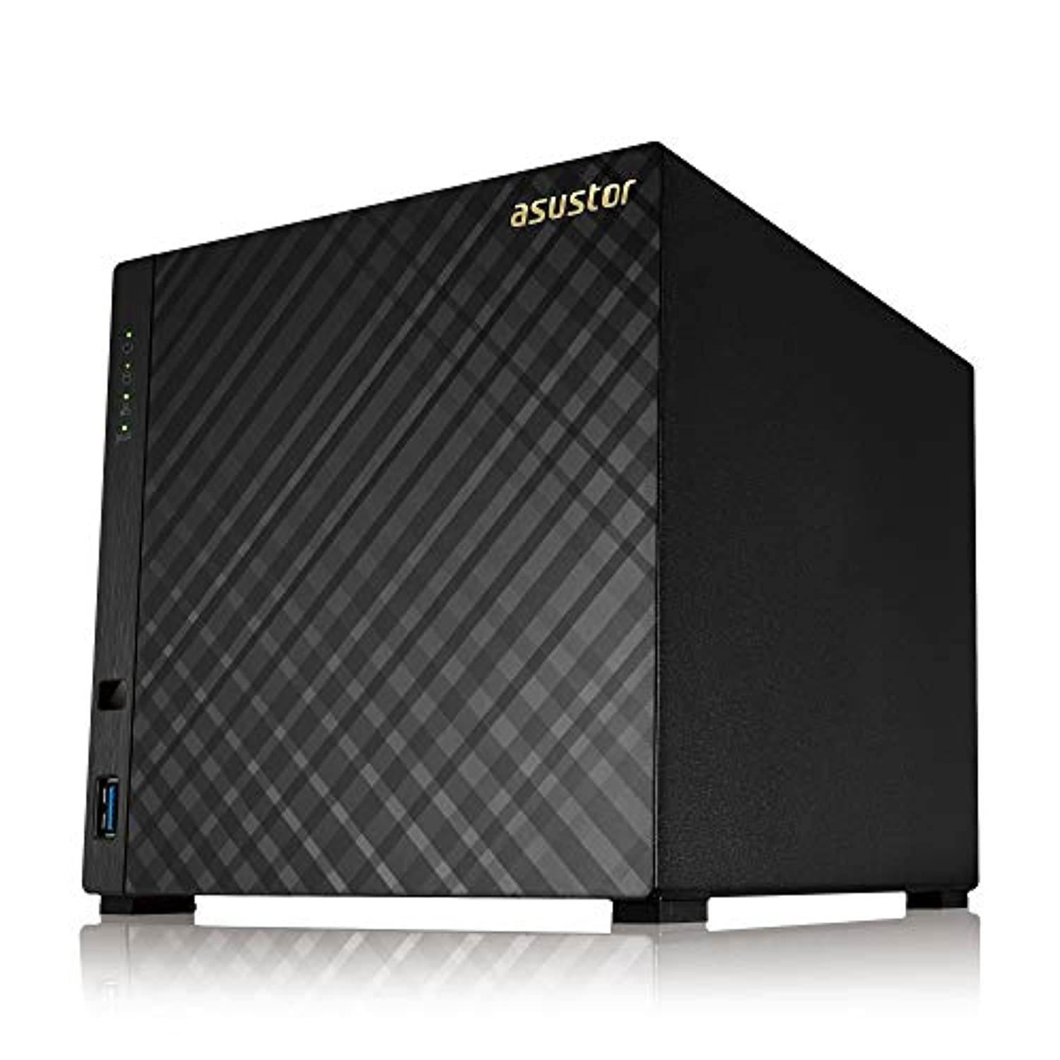 Asustor AS3204T v2 | Network Attached Storage and exFAT Key | 1.6GHz Quad Core, 2GB RAM | Personal Cloud | Home Server (4 Bay Diskless NAS) (AS3204TV2)