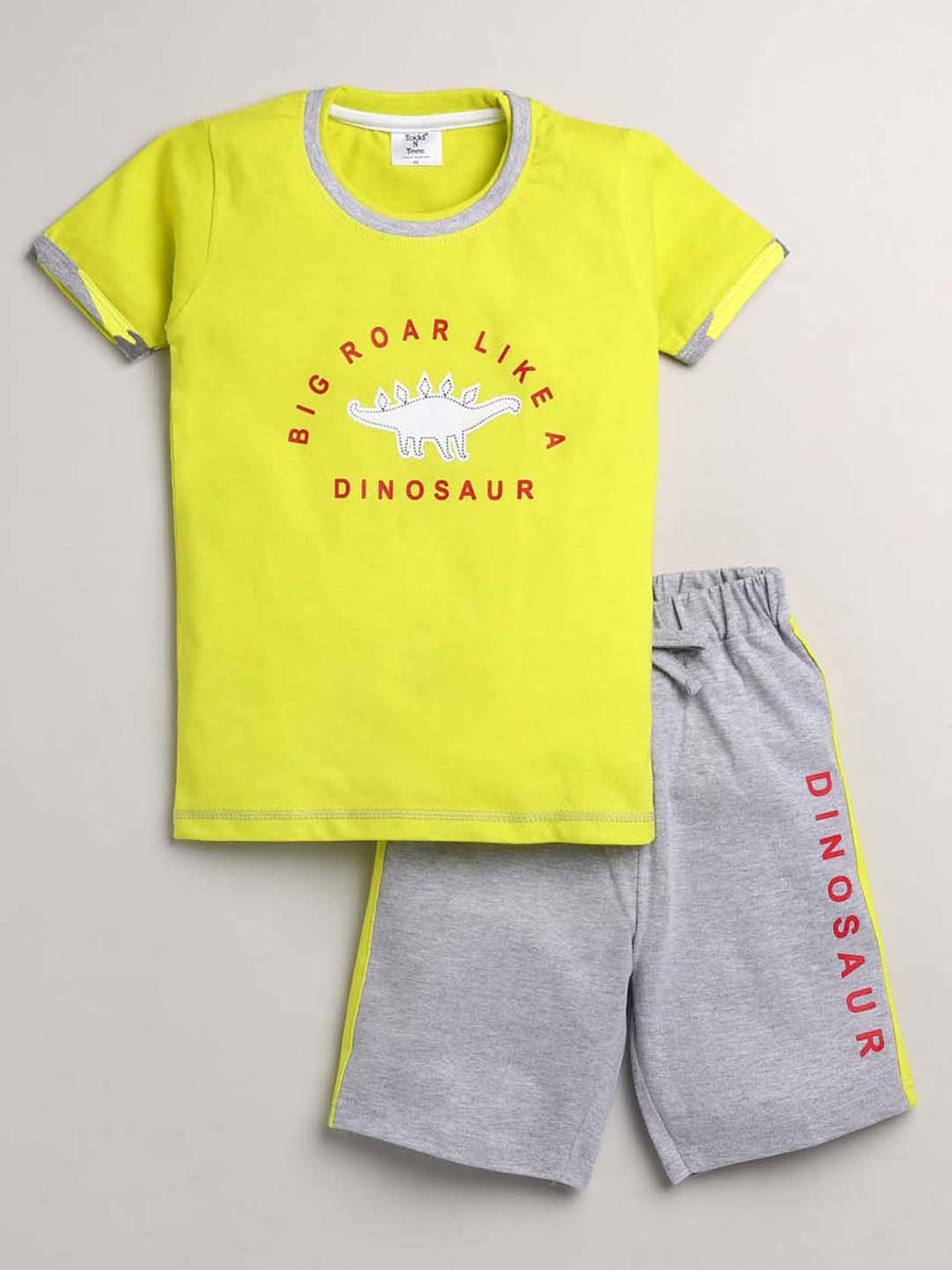 Todd N Teen Kids Navy Cotton Printed T-Shirt & Bermuda