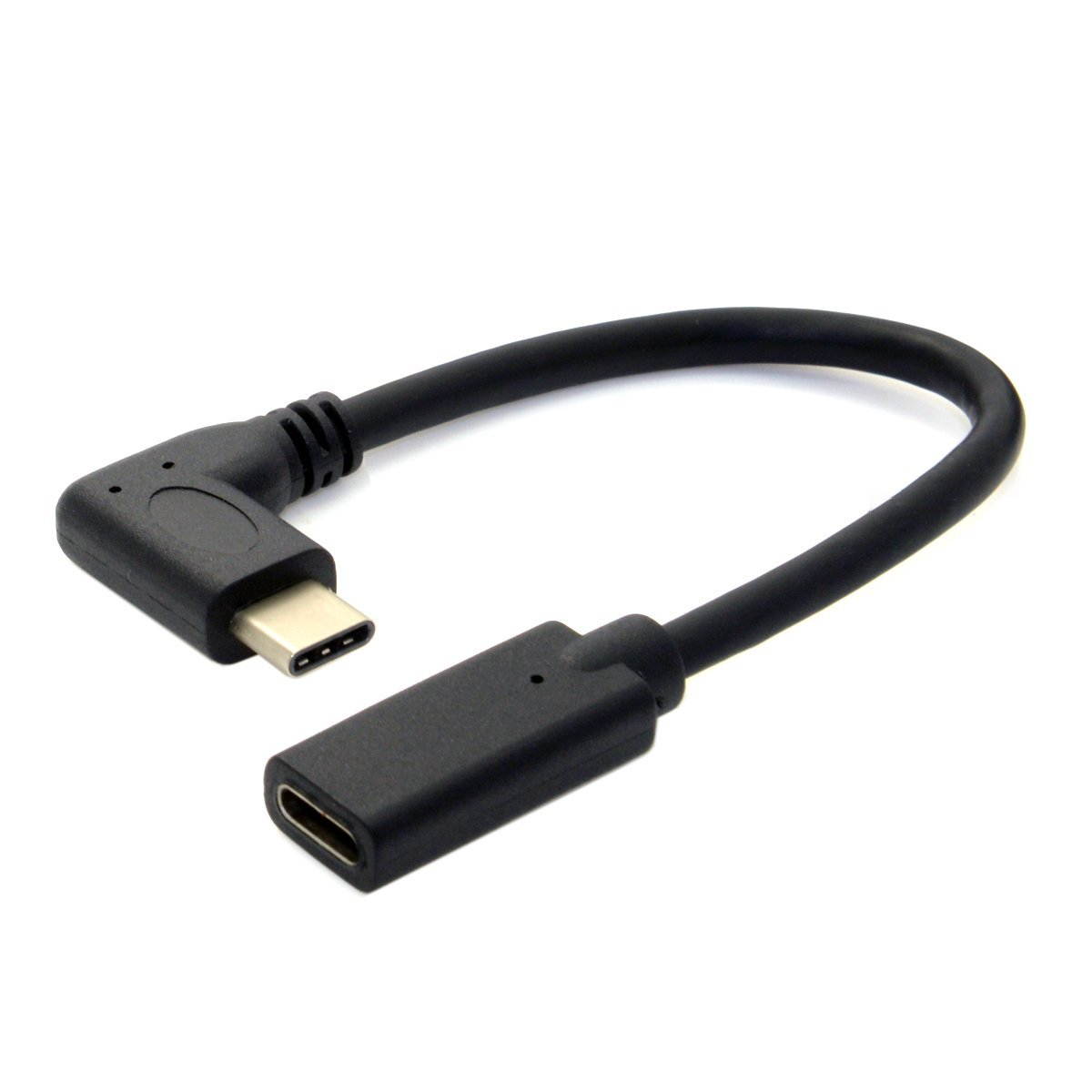 90 Degree Right Angled USB-C USB 3.1 Type C Male to Female Extension Data Cable for Macbook Tablet 20cm/0.66ft