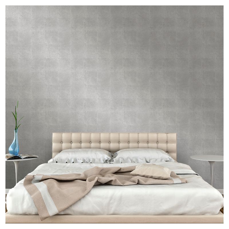 Devine Color Metallic Leaf Peel and Stick Wallpaper Silver
