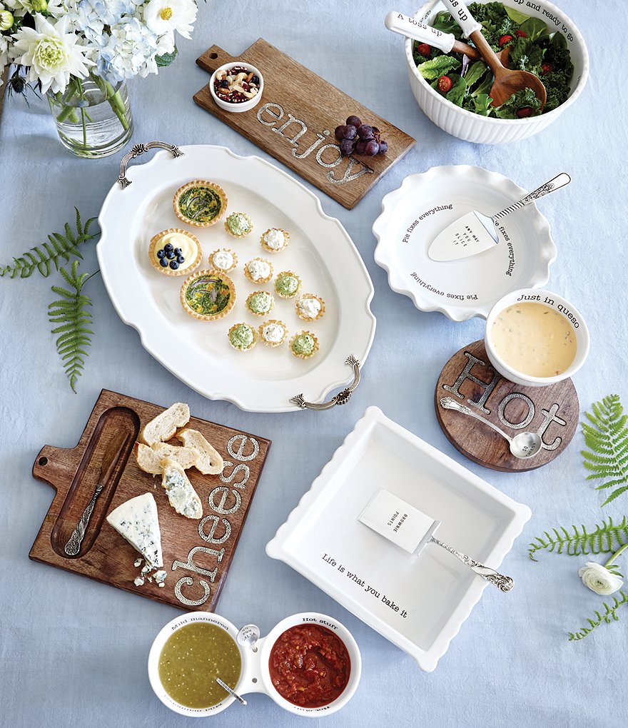 Mud Pie Circa Collection Ceramic & Silver Salsa Double Dip Set